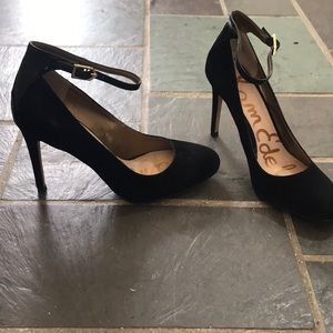 Sam Edelman black suede/patent leather heels